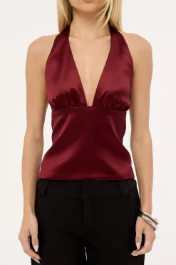 Opulence Halter Top Burgundy