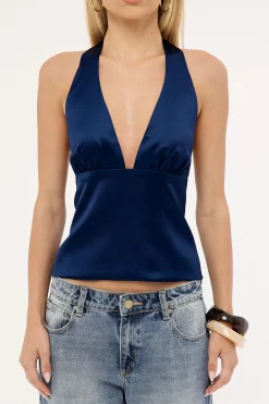 Opulence Halter Top Navy