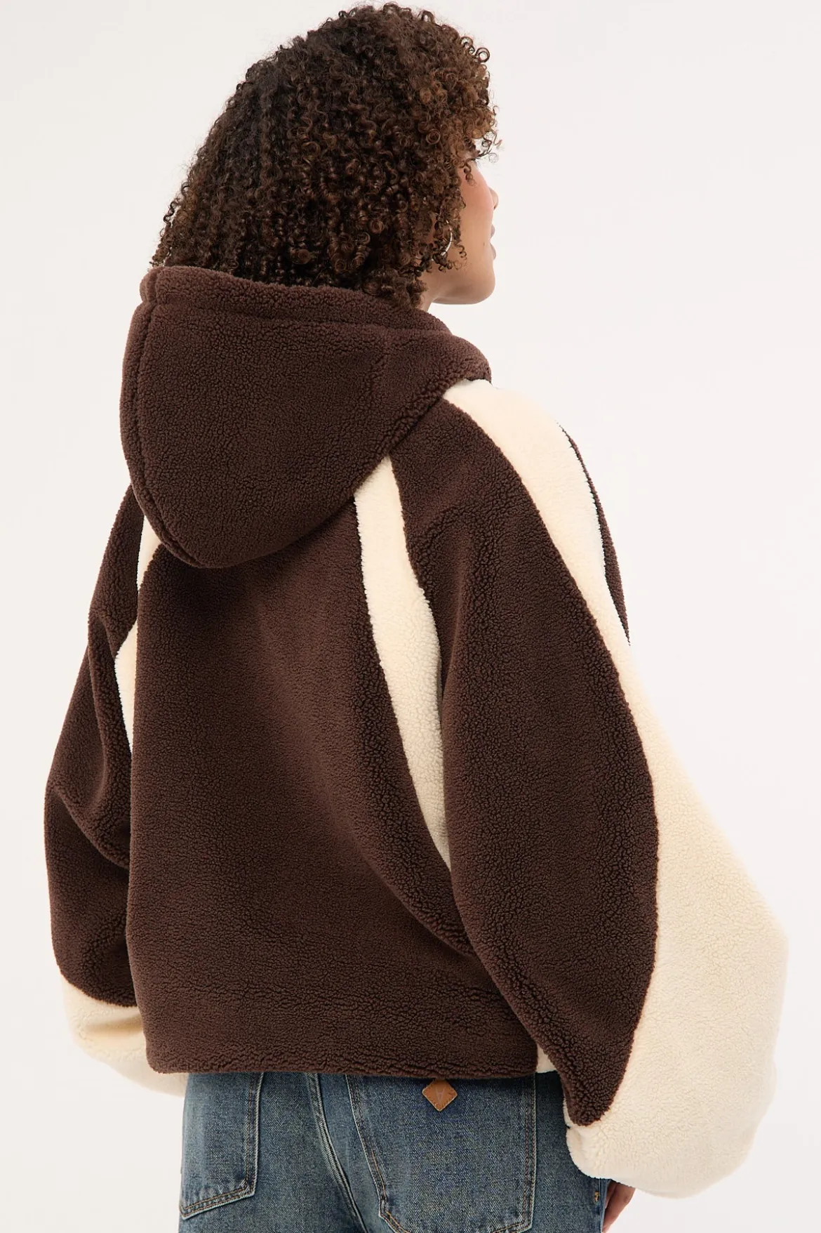 Orbital Hooded Sherpa Jacket Brown/Cream