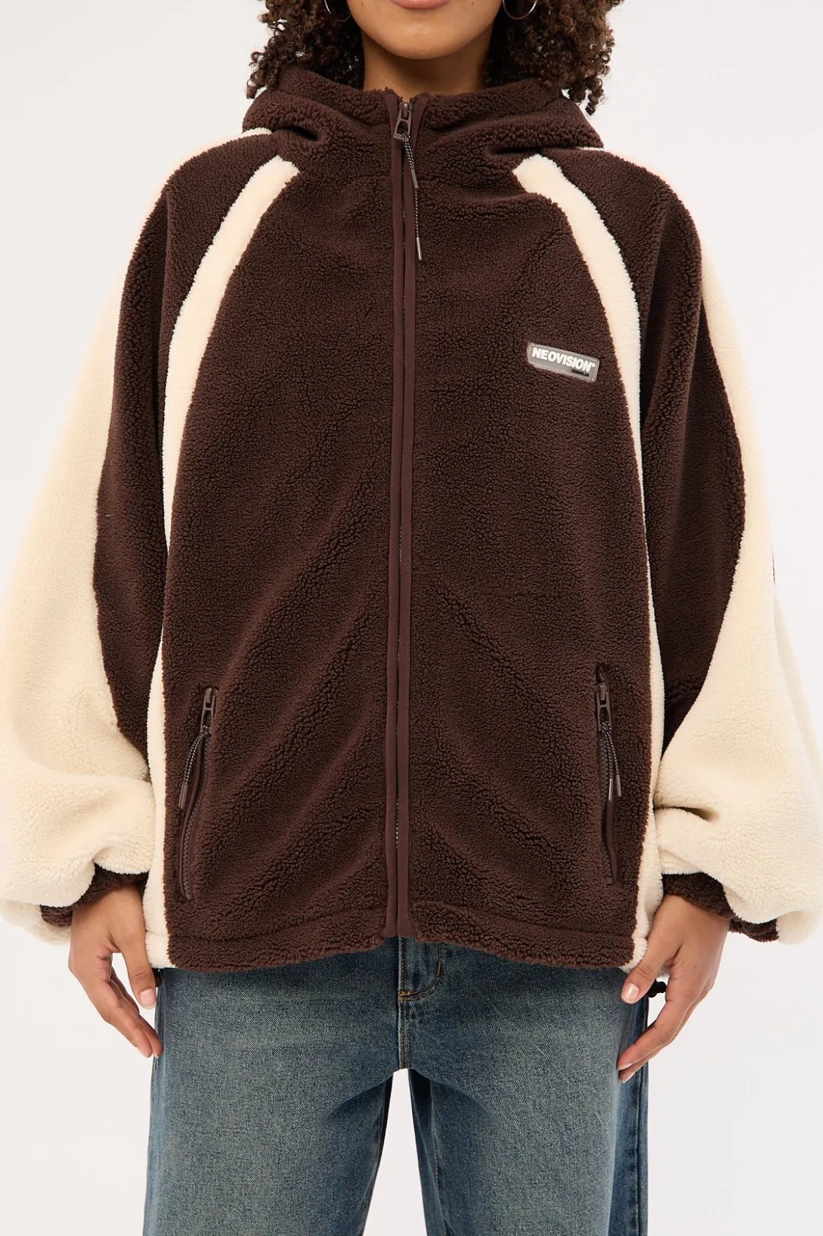 Orbital Hooded Sherpa Jacket Brown/Cream