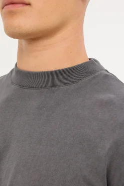Organic Boxy Long Sleeve Tee Washed Black
