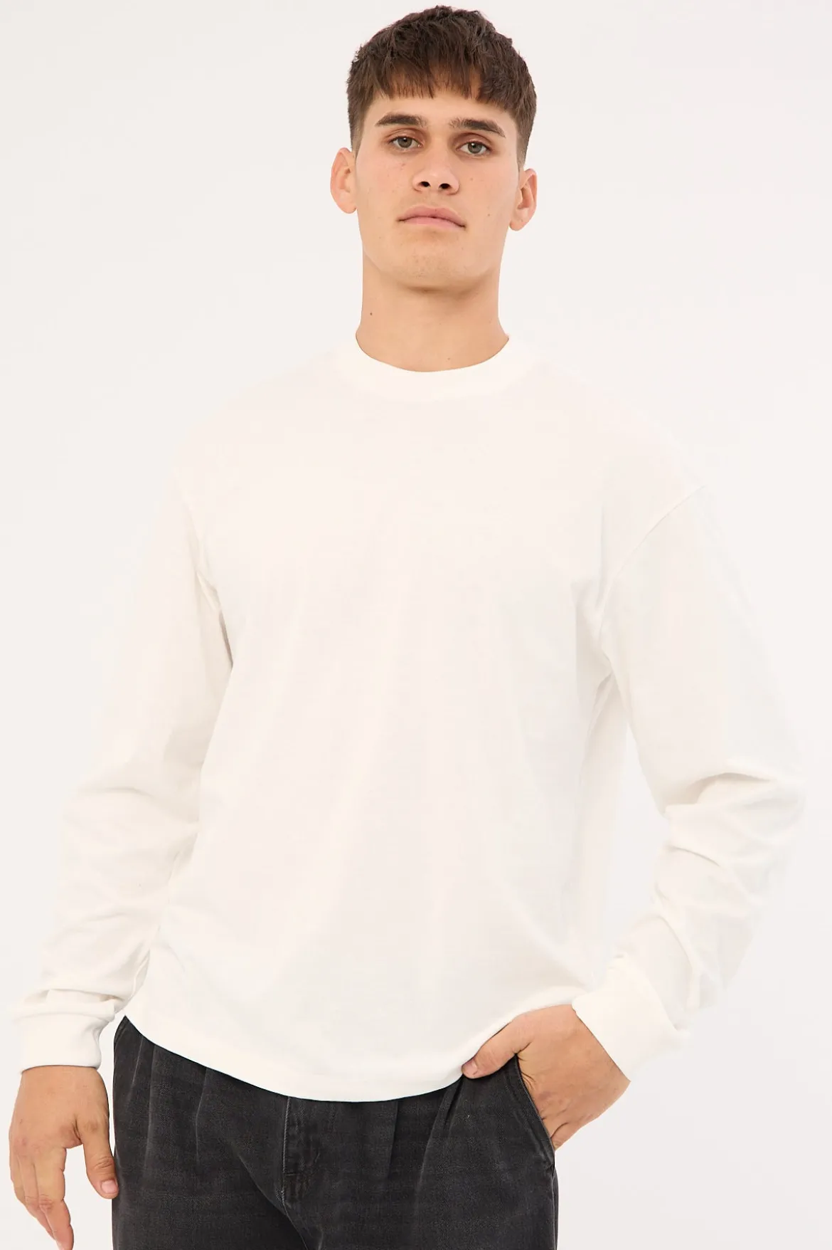 Organic Boxy Long Sleeve Tee Off White