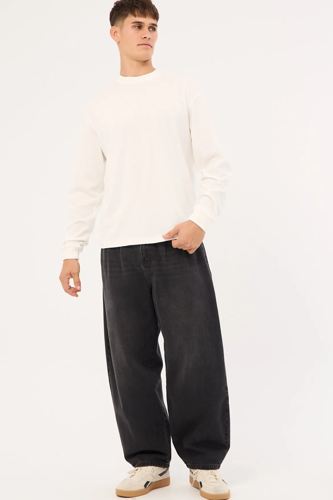 Organic Boxy Long Sleeve Tee Off White