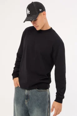 Organic Boxy Long Sleeve Tee Black