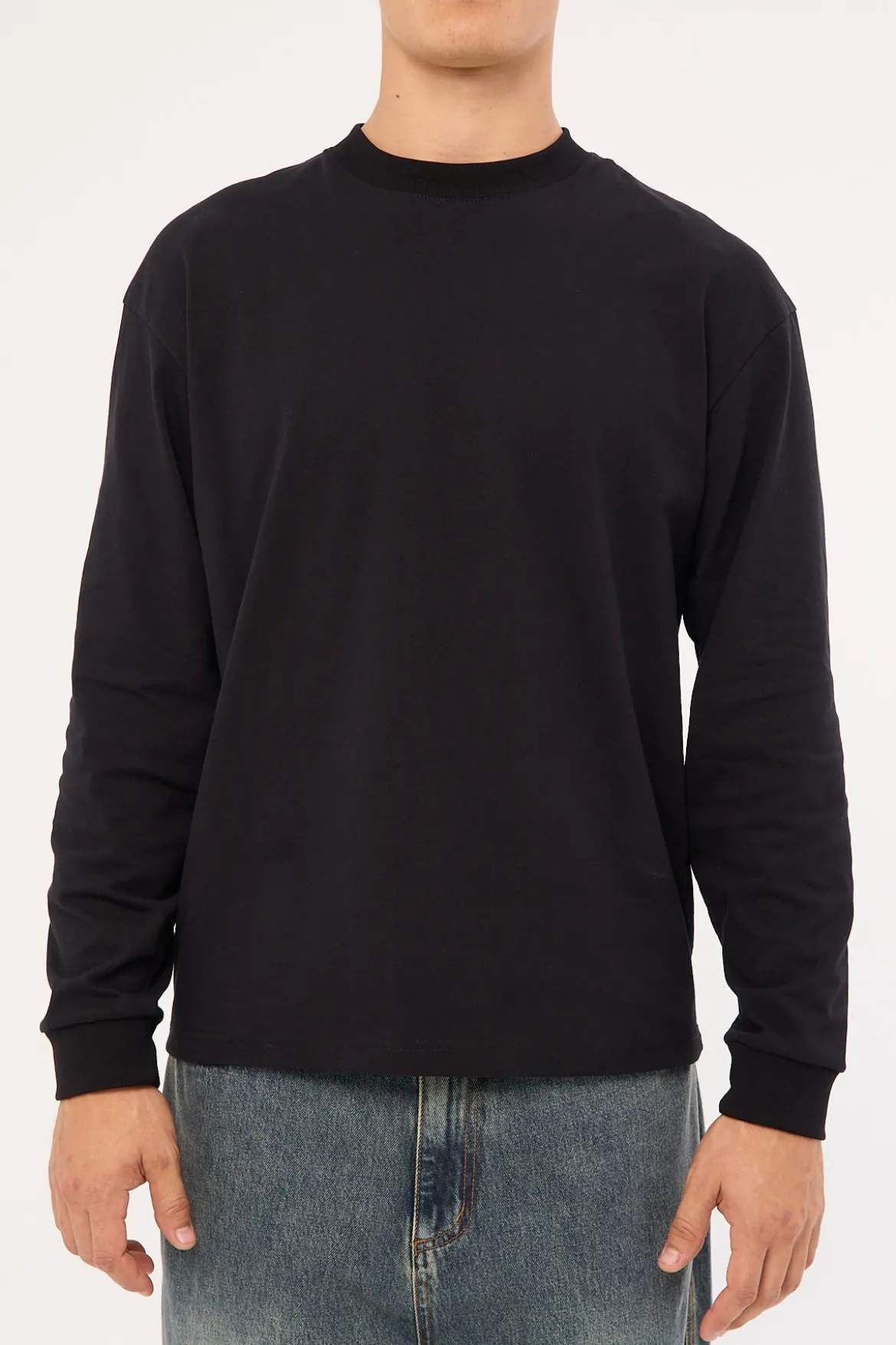 Organic Boxy Long Sleeve Tee Black