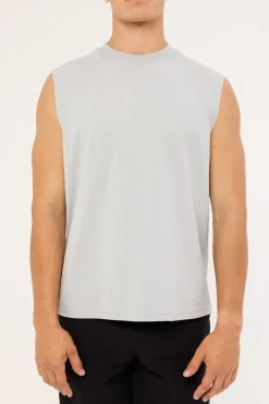 Organic Boxy Muscle Tank Ice Grey
