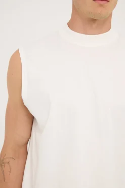 Organic Boxy Muscle Tank Off White