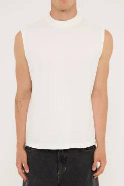 Organic Boxy Muscle Tank Off White