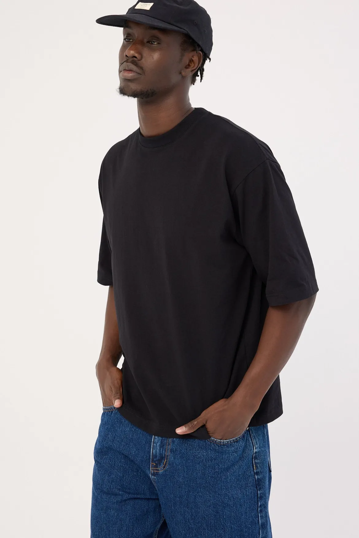 Organic Boxy Tee Black