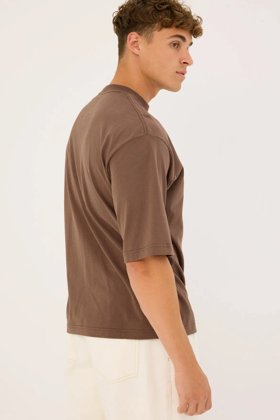 Organic Boxy Tee Cocoa Brown