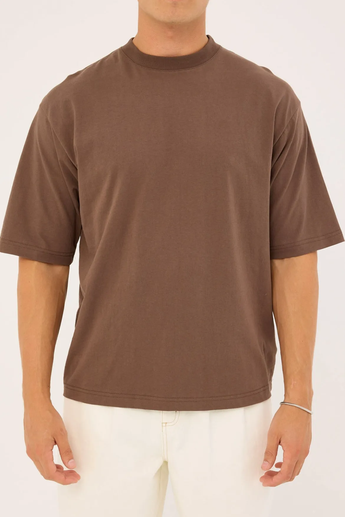 Organic Boxy Tee Cocoa Brown