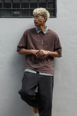Organic Boxy Tee Cocoa Brown