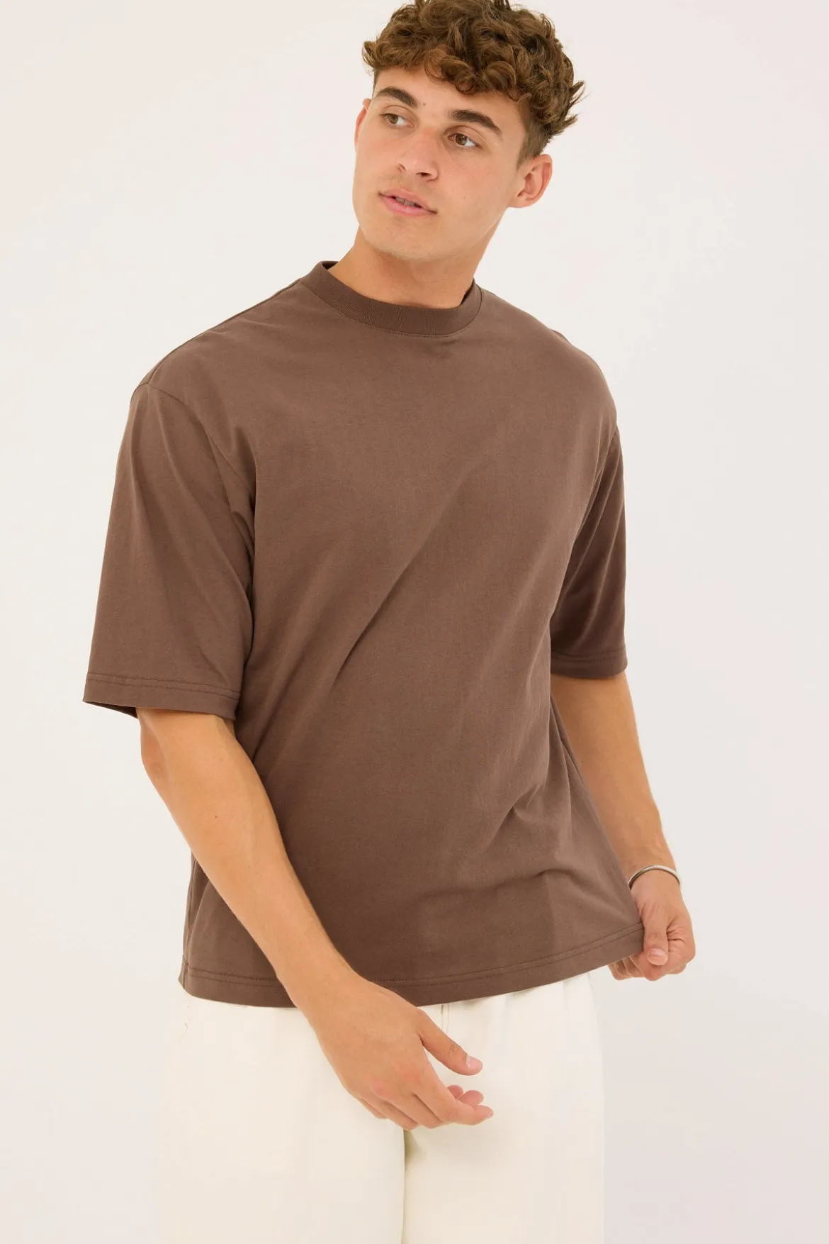 Organic Boxy Tee Cocoa Brown