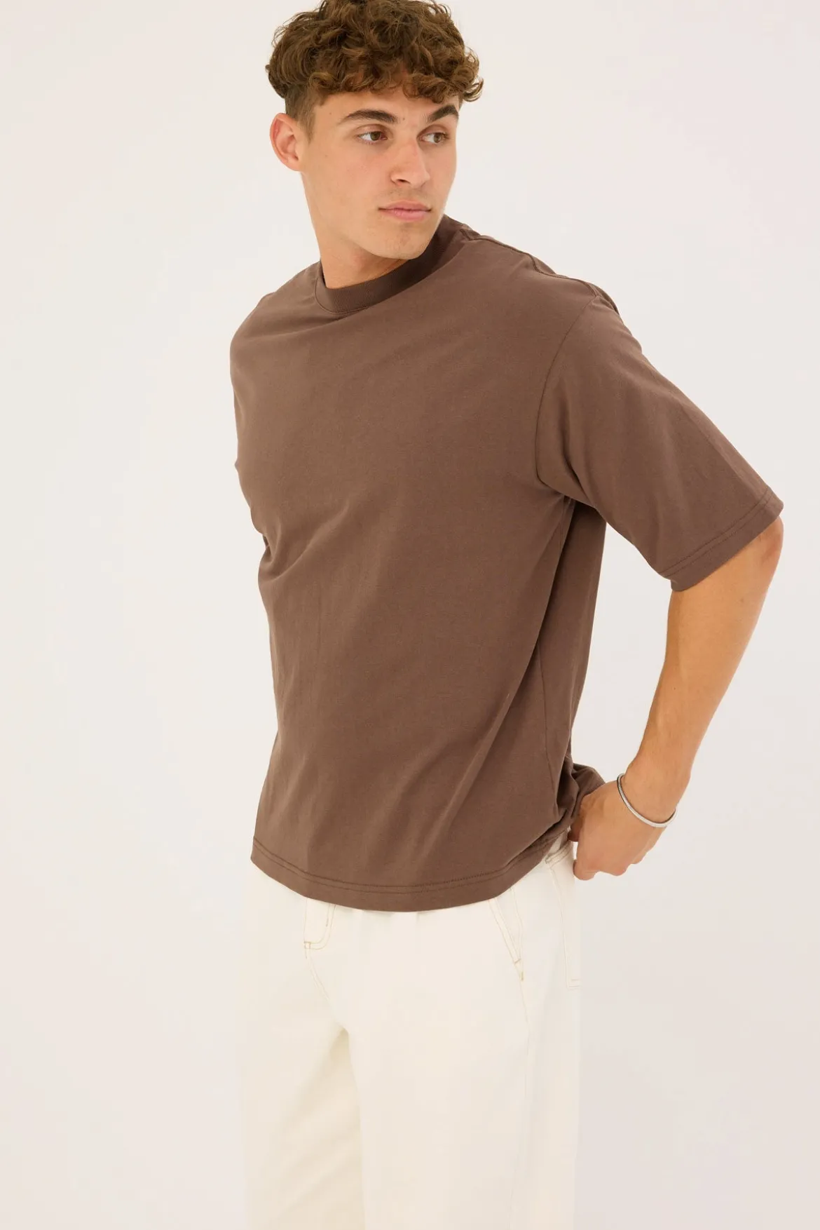 Organic Boxy Tee Cocoa Brown