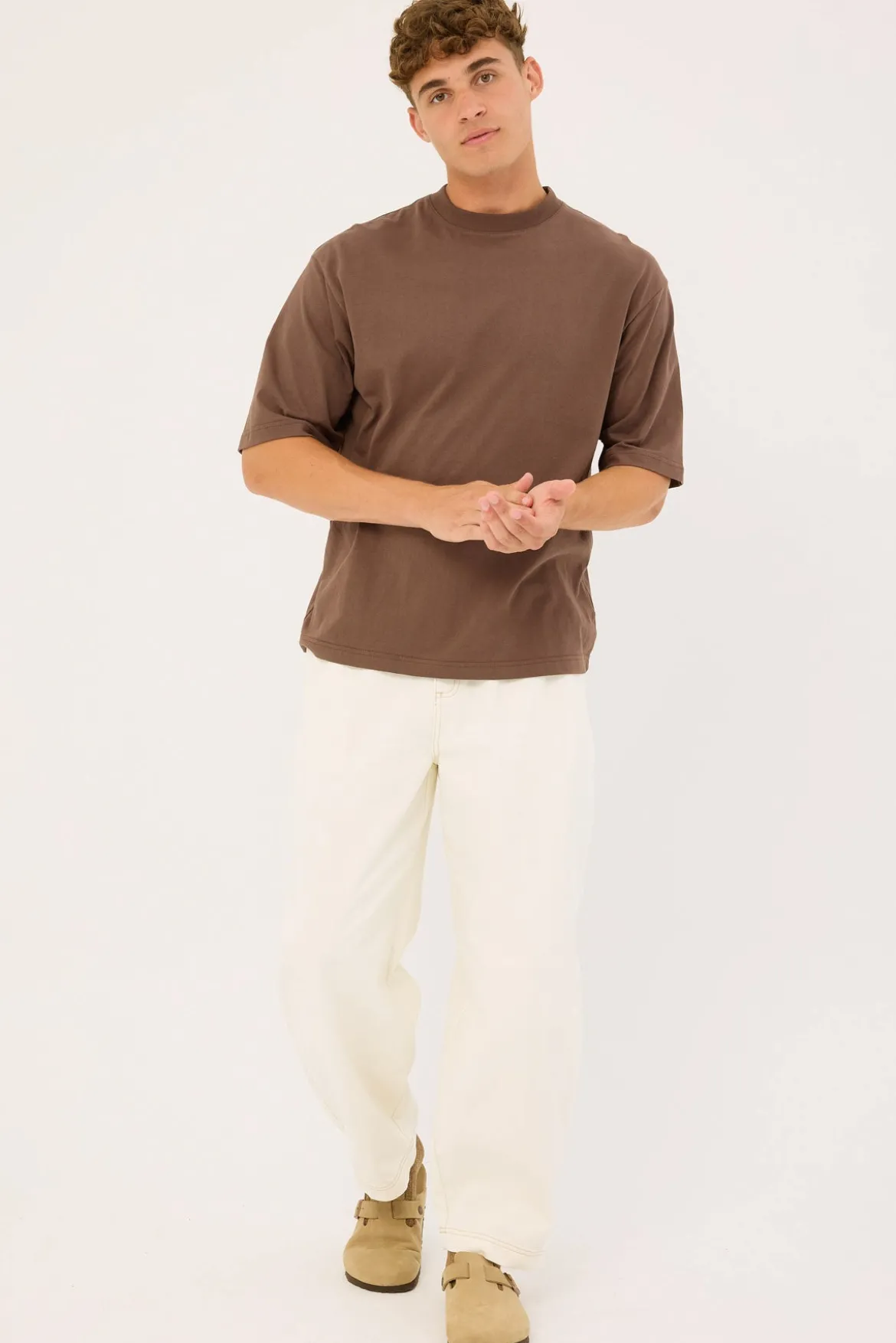 Organic Boxy Tee Cocoa Brown