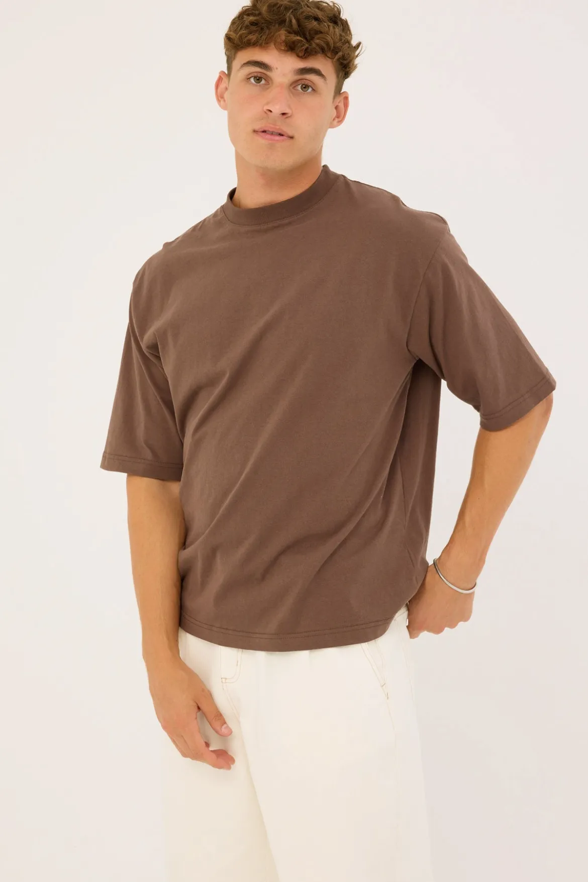Organic Boxy Tee Cocoa Brown