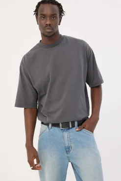 Organic Boxy Tee Washed Black