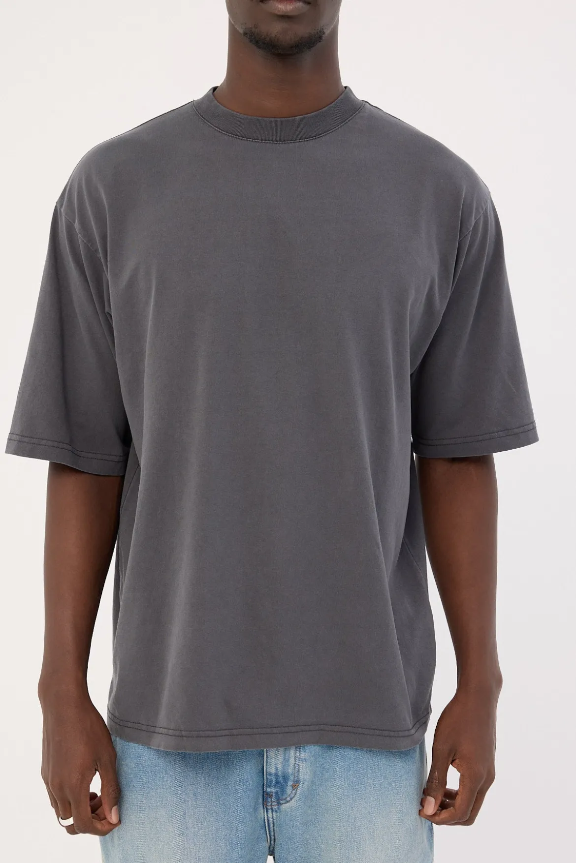Organic Boxy Tee Washed Black