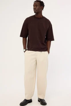 Organic Cropped Street Tee Coffee Brown