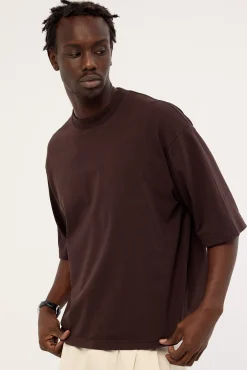 Organic Cropped Street Tee Coffee Brown