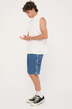 Orion Carpenter Jean Short Worn Blue Rinse