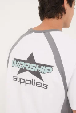Orion Oversize Raglan Tee White/Steel Grey