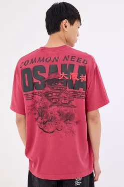 Osaka Heavyweight Boxy Tee Washed Berry