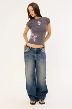 Osaka Night Baby Tee Asphalt