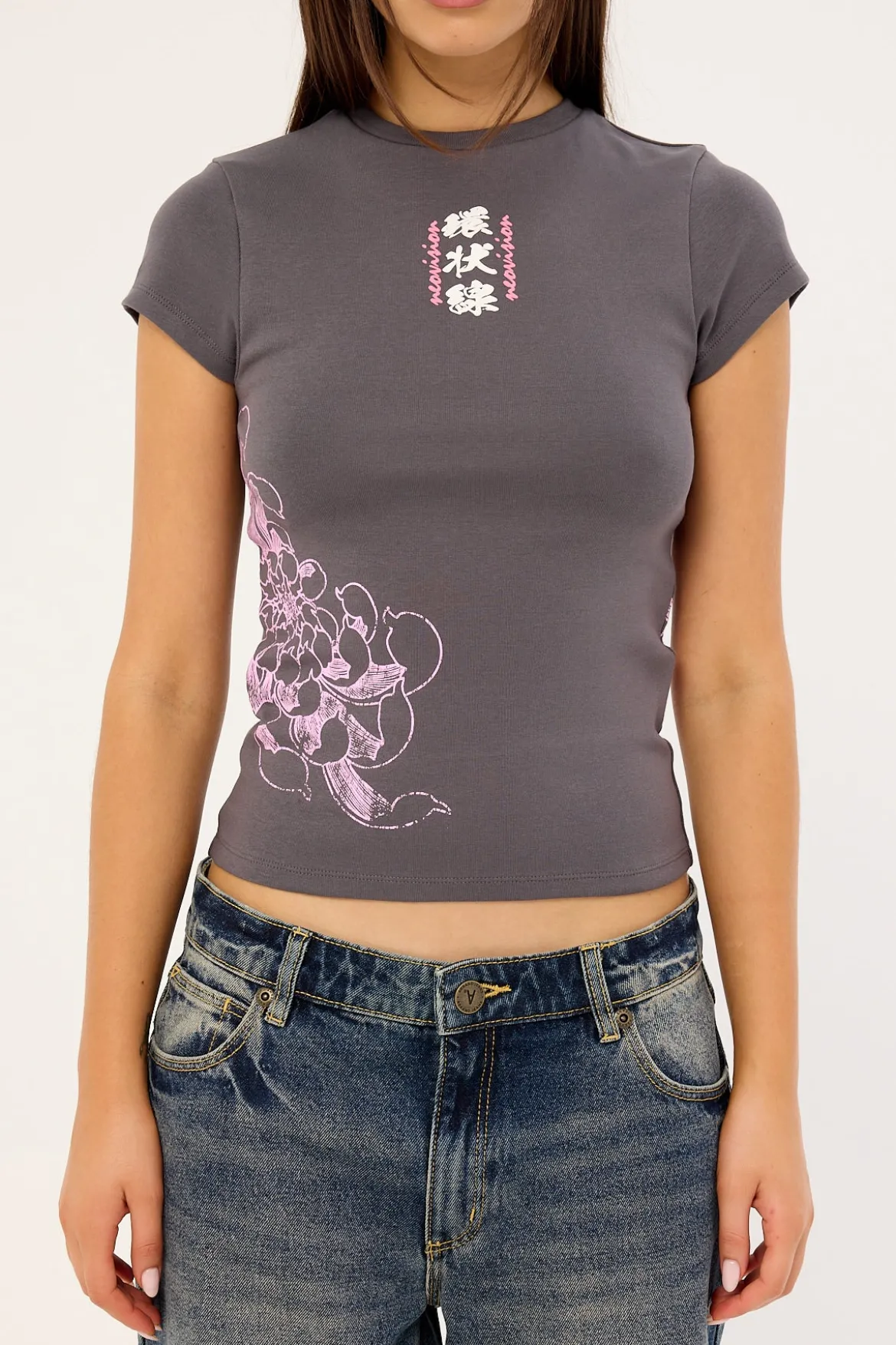 Osaka Night Baby Tee Asphalt