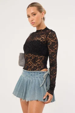 Outlaw Denim Pleated Skort Blue