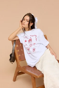 Outline Oversized T-Shirt White