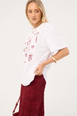 Outline Oversized T-Shirt White