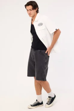 Oval Denim Shorts Washed Black