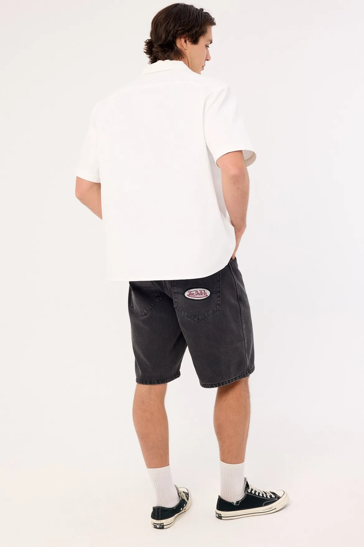 Oval Denim Shorts Washed Black