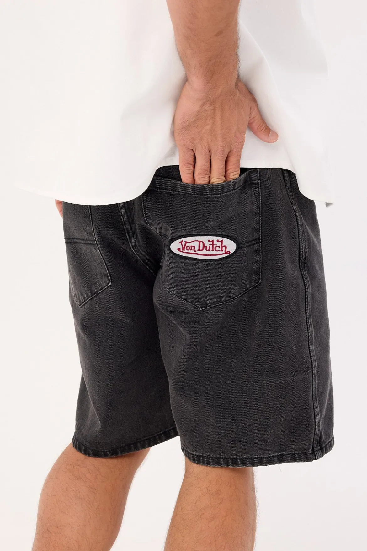 Oval Denim Shorts Washed Black