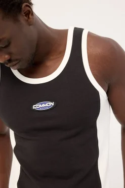 Oval Panel Singlet Washed Black