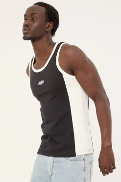 Oval Panel Singlet Washed Black