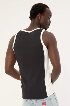 Oval Panel Singlet Washed Black