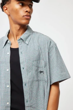 Oxford Classic SS Shirt Pool Blue Check