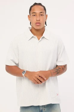 Oxford Script SS Shirt White Stripe