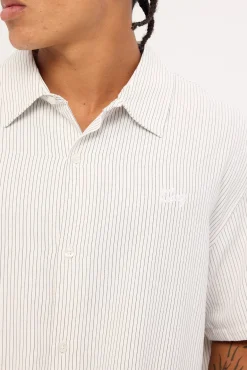 Oxford Script SS Shirt White Stripe