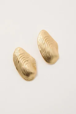 Oyster Shell Earrings Gold