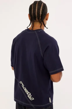 Pablo Cropped Heavy Tee Navy