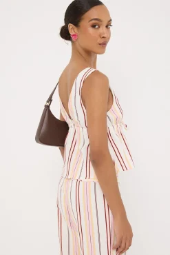 Palermo Tie Up Stripe Top Multi Stripe