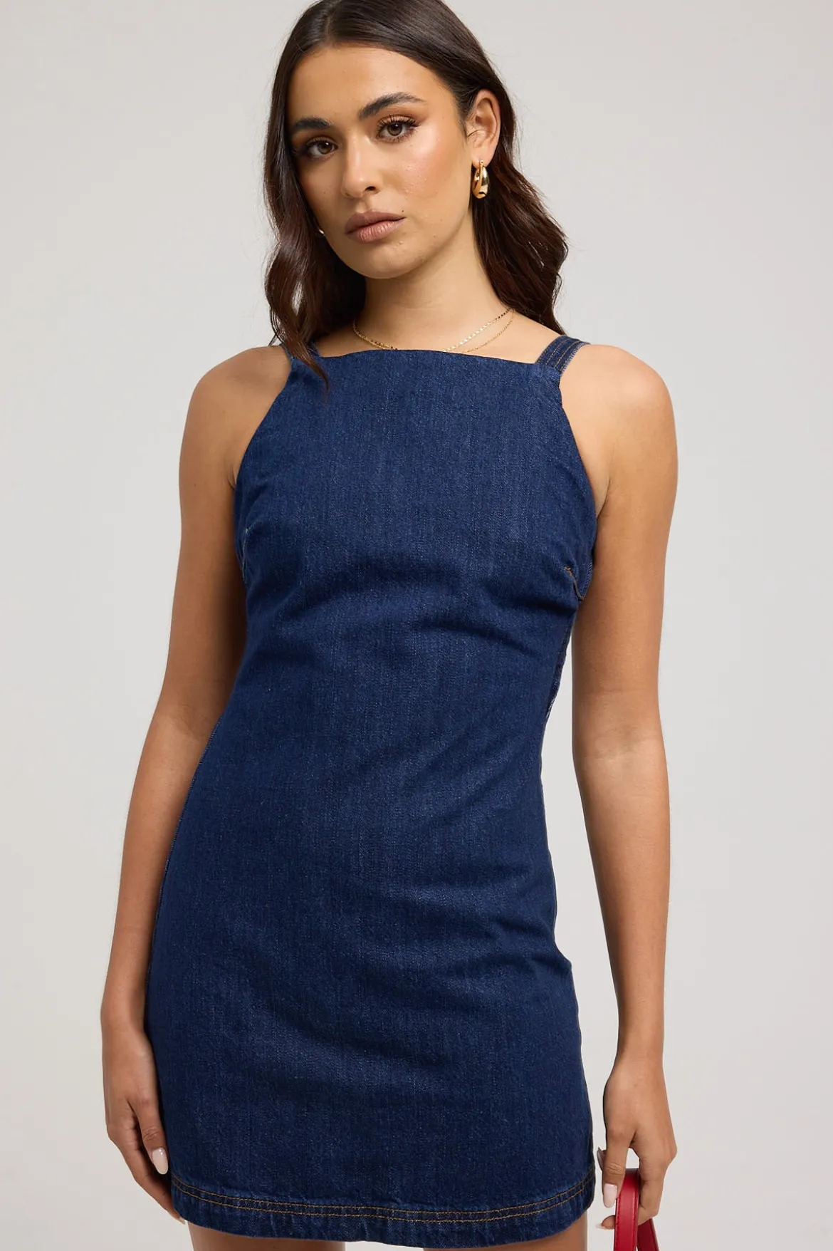 Paloma Denim Mini Dress Indigo Raw Denim