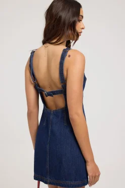 Paloma Denim Mini Dress Indigo Raw Denim