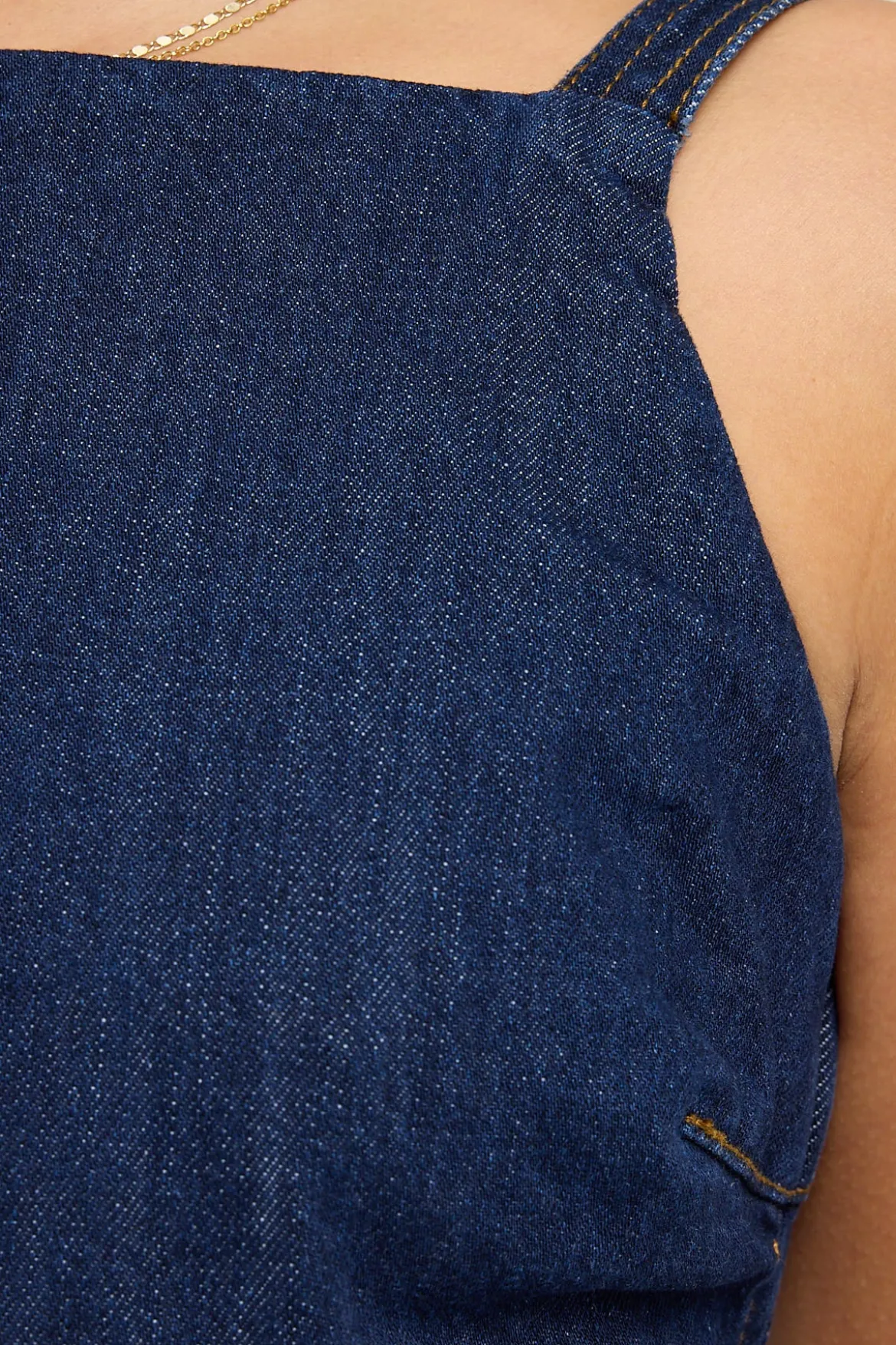 Paloma Denim Mini Dress Indigo Raw Denim