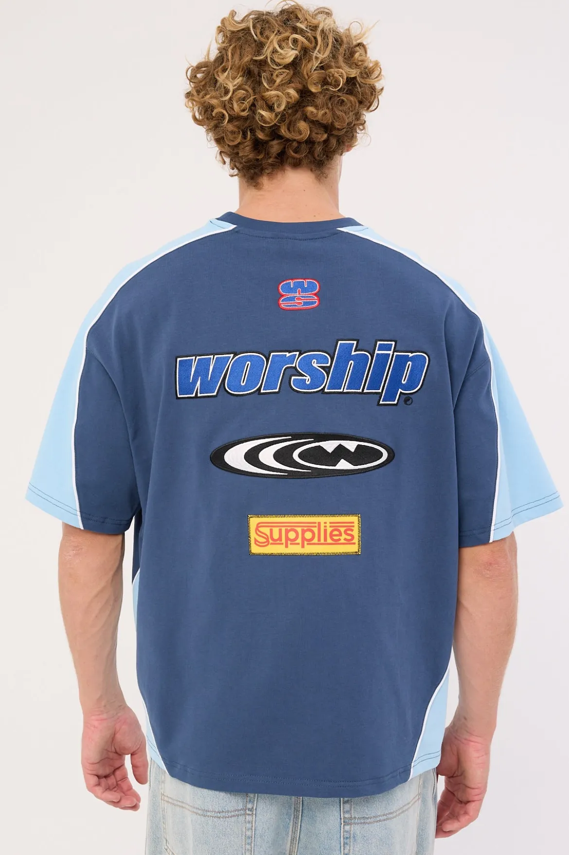 Panorama Oversize Panel Tee Blue