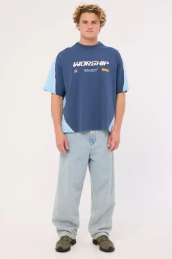 Panorama Oversize Panel Tee Blue