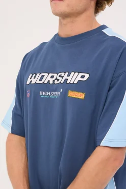 Panorama Oversize Panel Tee Blue